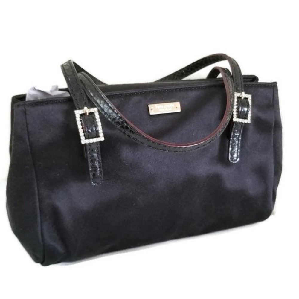 KATE SPADE VINTAGE BLACK SATIN PURSE NEW! - Picture 2 of 9